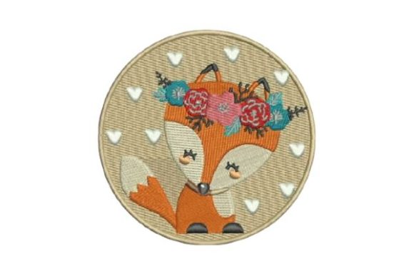 Cute Fox Embroidery Design