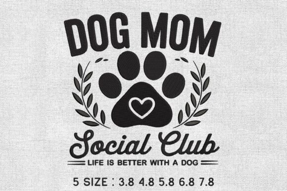 Dog Mom Social Club Paw Embroidery