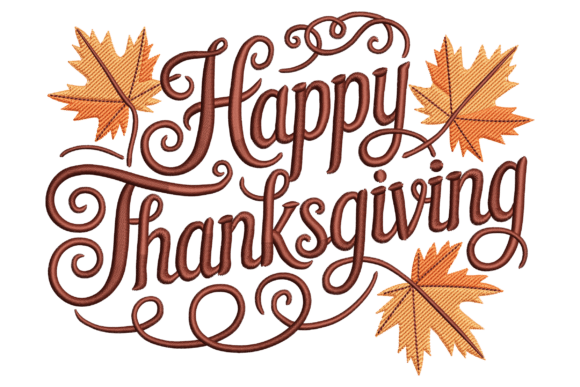 Happy Thanksgiving Embroidery Design