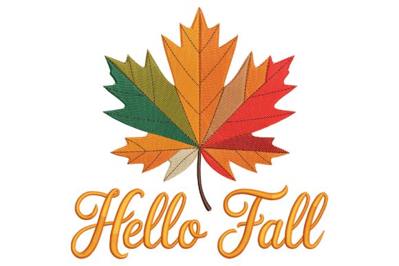 Modern Hello Fall Maple Leaf