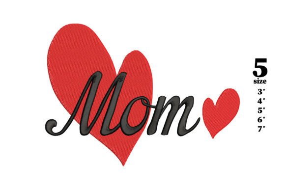 Mom Heart Embroidery