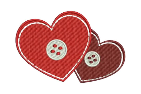 Stitched Hearts Embroidery Design